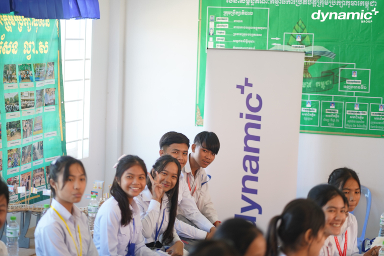 Donating stationery supplies to Hun Sen Lvea Sar High School